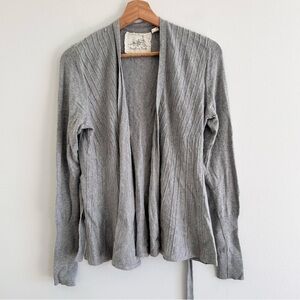 Anthropologie Angel of the North ribbed cotton kimono wrap gray cardigan
